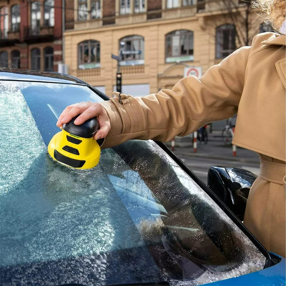 USB Rechargeable Snow Remover Electric Snow Scraper Car Glass Deicing and Defrosting Cleaning Tool - Yellow - 4