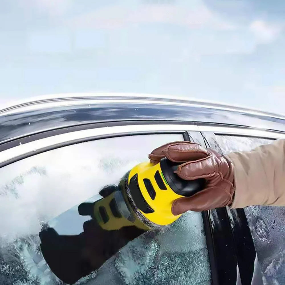 USB Rechargeable Snow Remover Electric Snow Scraper Car Glass Deicing and Defrosting Cleaning Tool - Yellow - 5