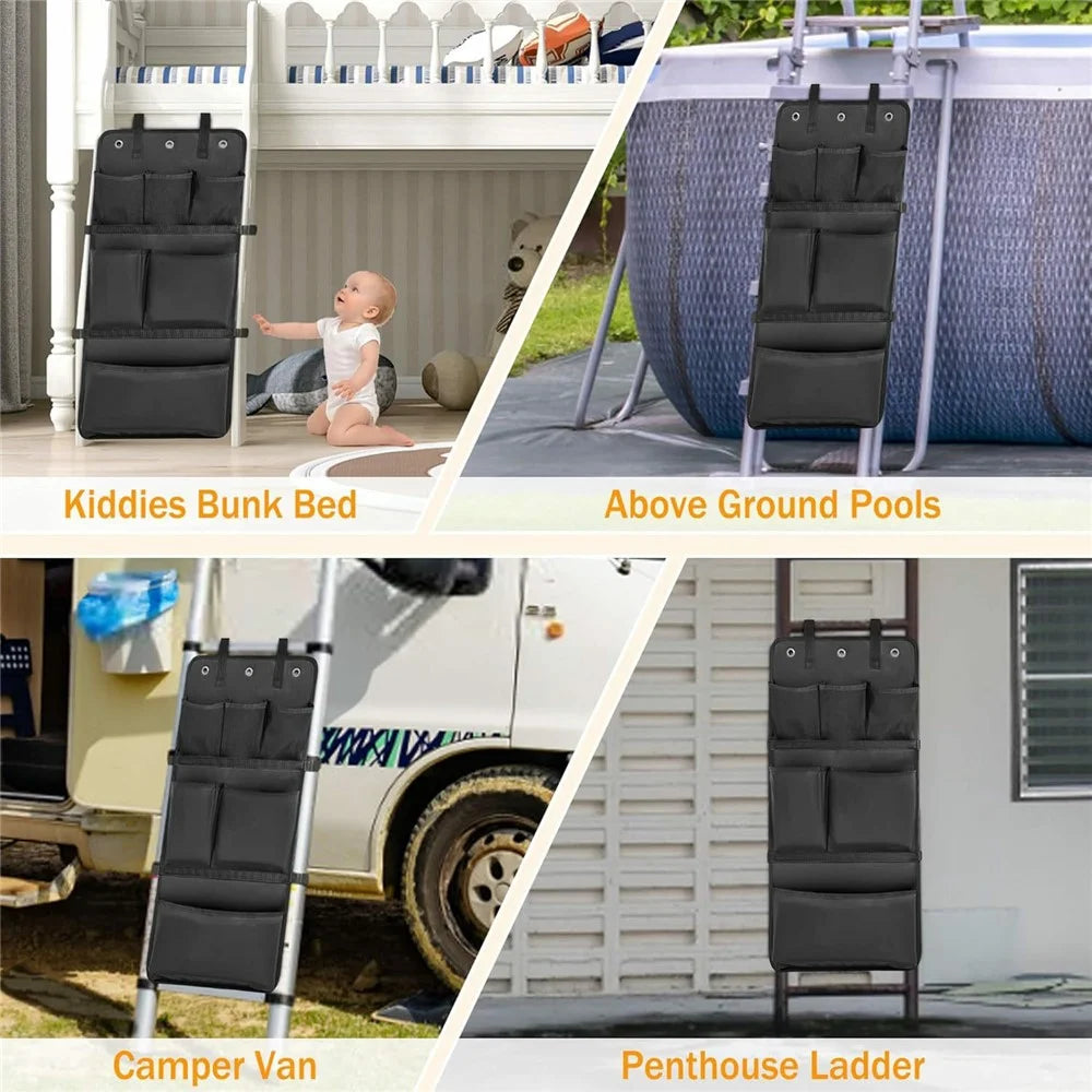 Oxford Cloth Bunk Bed Ladder Cover with Storage Pockets Anti Climb Protection for Children - 4