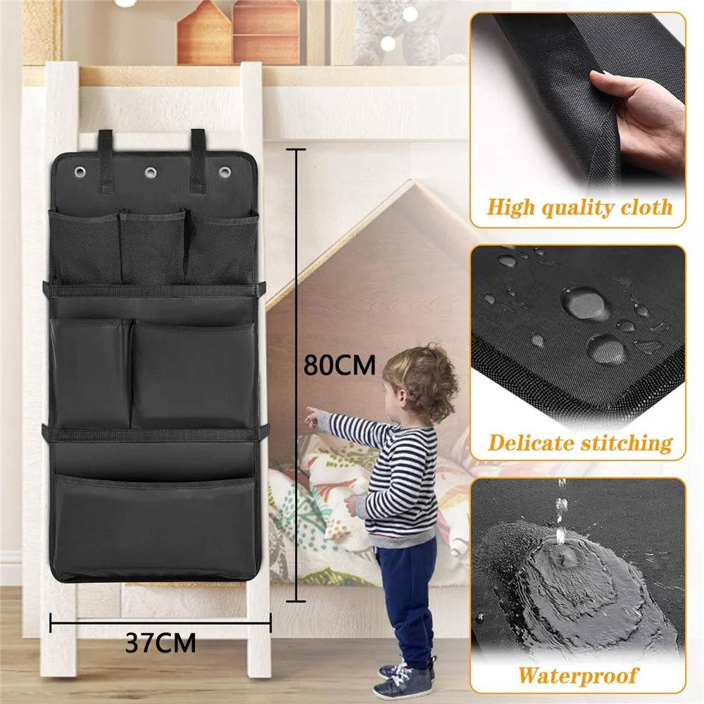 Oxford Cloth Bunk Bed Ladder Cover with Storage Pockets Anti Climb Protection for Children - 7