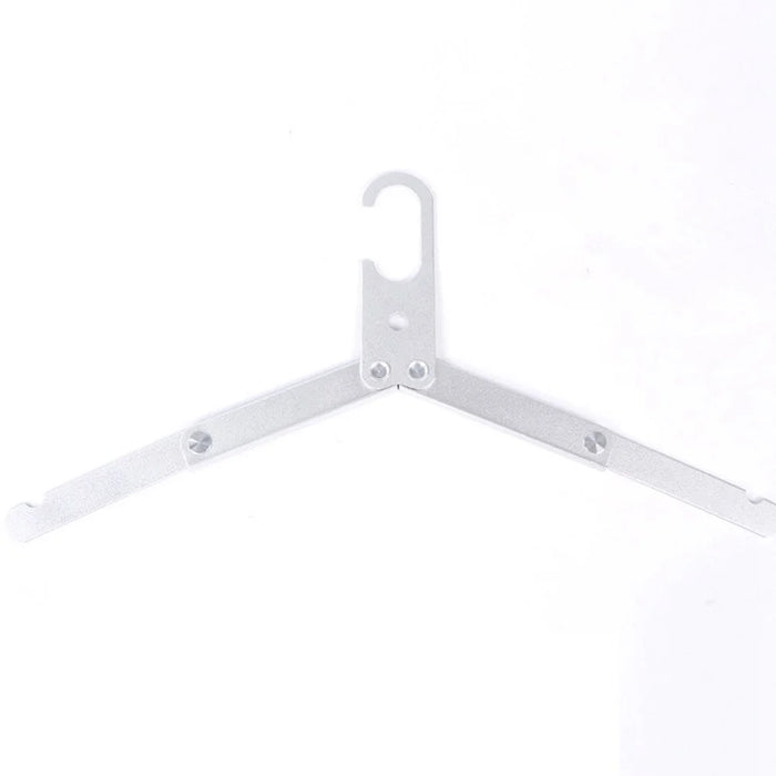 Ultralight Aluminum Alloy Foldable Hanger for Camping Travel Portable Magic Clothes Hanger - Silver - 1