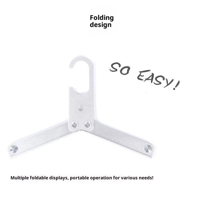 Ultralight Aluminum Alloy Foldable Hanger for Camping Travel Portable Magic Clothes Hanger - Silver - 3