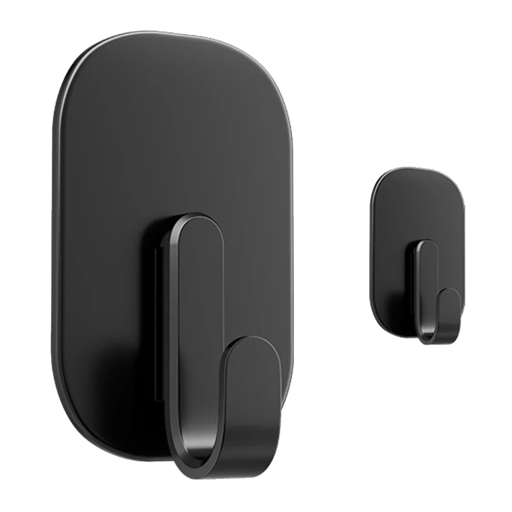 2Pcs No Trace Magnetic Hooks for Refrigerator Side Door Multipurpose Strong Magnet Hanger - Black - 1