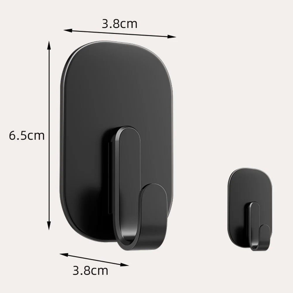 2Pcs No Trace Magnetic Hooks for Refrigerator Side Door Multipurpose Strong Magnet Hanger - Black - 6