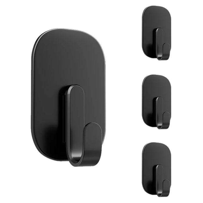 4Pcs No Trace Magnetic Hooks for Refrigerator Side Door Multipurpose Strong Magnet Hanger - Black - 1
