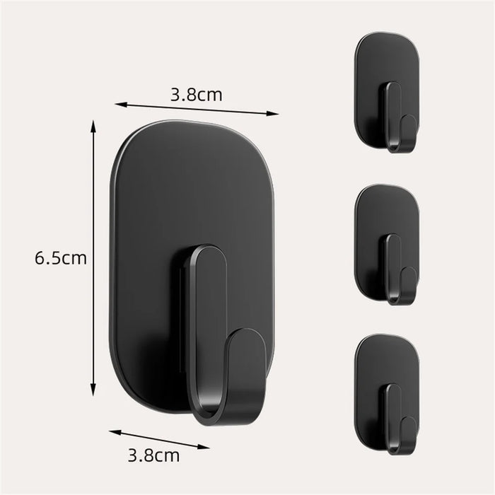 4Pcs No Trace Magnetic Hooks for Refrigerator Side Door Multipurpose Strong Magnet Hanger - Black - 6