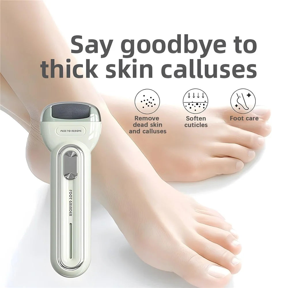 A18 Electric Foot Callus Remover Battery Powered Pedicure Tool Dead Skin File Foot Grinder for Home - Beige - 2