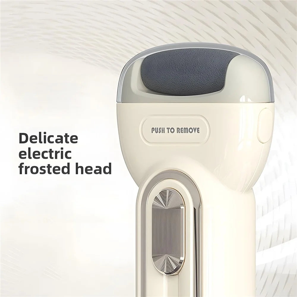 A18 Electric Foot Callus Remover Battery Powered Pedicure Tool Dead Skin File Foot Grinder for Home - Beige - 4