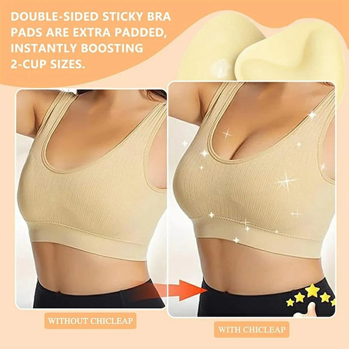 1 Pair Double Sided Adhesive Triangle Bra Inserts for Women Invisible Breathable Push Up Breast Pad - A - 2