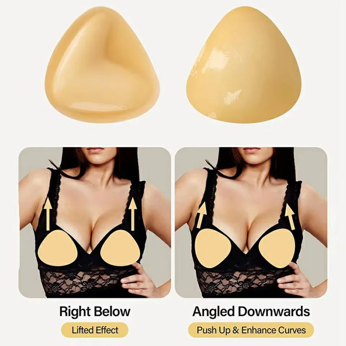 1 Pair Double Sided Adhesive Triangle Bra Inserts for Women Invisible Breathable Push Up Breast Pad - A - 3