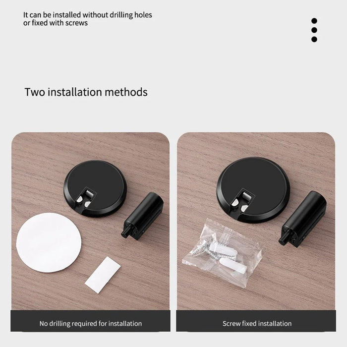 Non-magnetic Push Press Door Stopper Floor Mount Silent Buffer for Bathroom Bedroom Wall Protector - Black - 5
