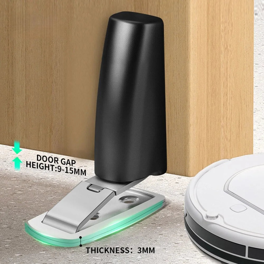 Magnetic Door Stopper No Drill Floor Mount Door Holder Bumper for Bedroom Bathroom - Black - 3