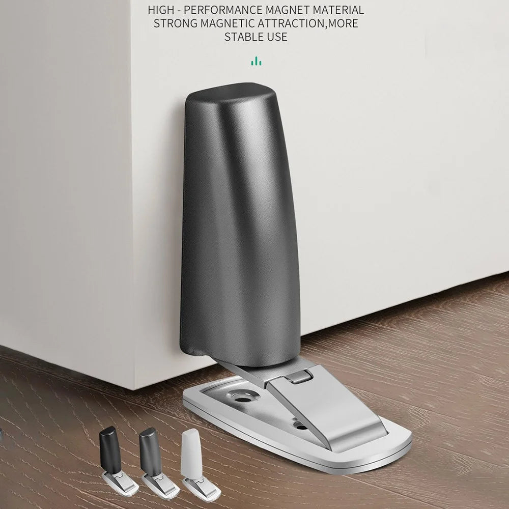 Magnetic Door Stopper No Drill Floor Mount Door Holder Bumper for Bedroom Bathroom - Black - 4