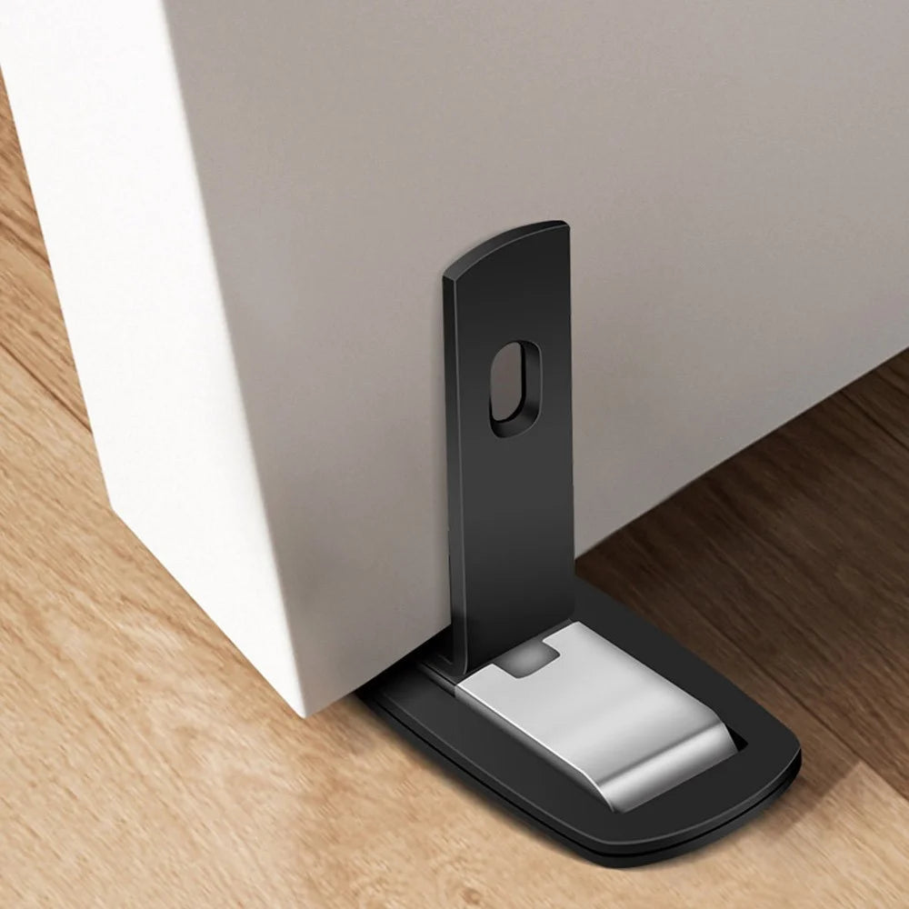 No Drilling Strong Magnet L-Shaped Doorstop Ultra Thin Floor Mount Magnetic Door Stopper - 6