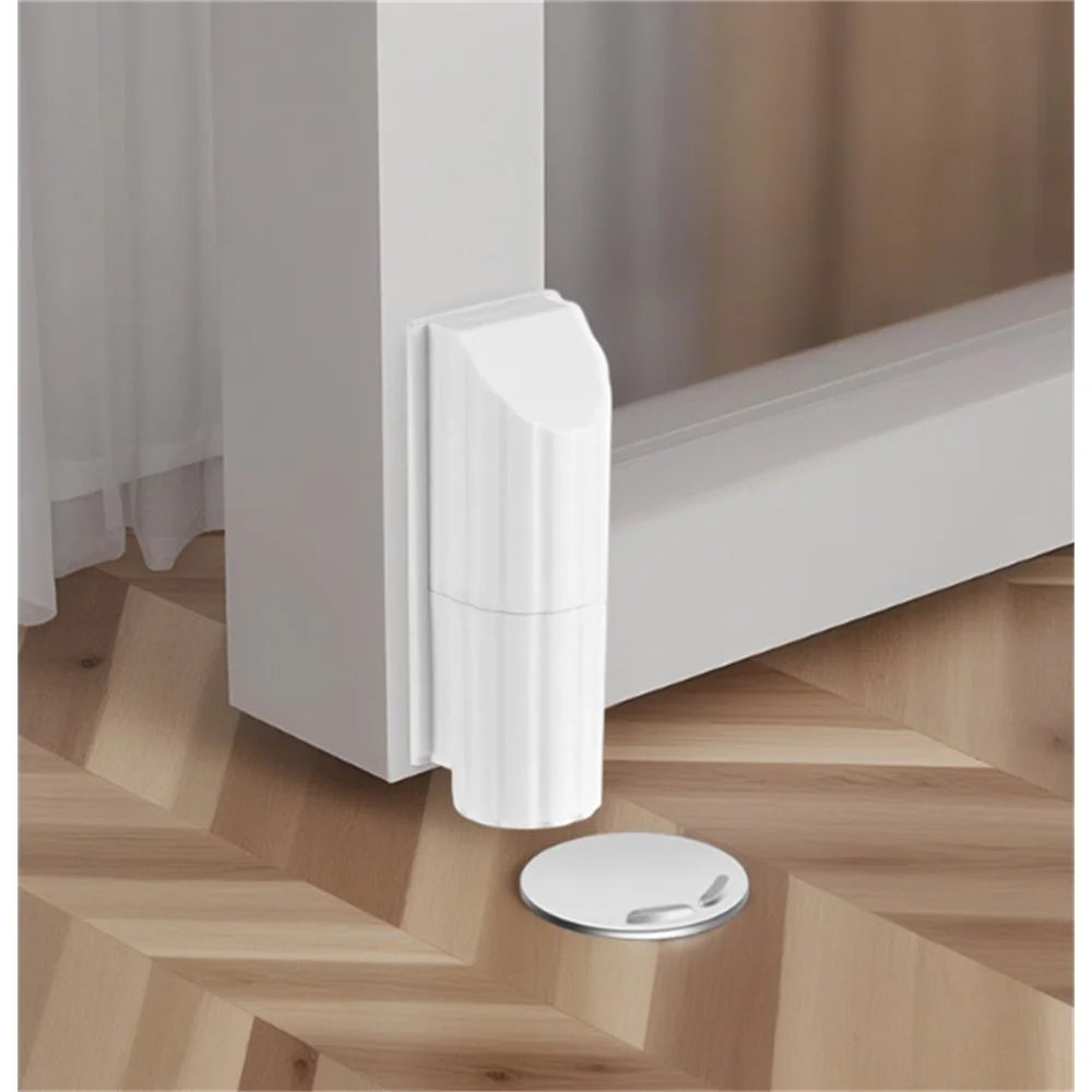 Invisible Magnetic Door Stopper for Bathroom Glass Door Ultra Thin No Drill Door Holder - White - 2