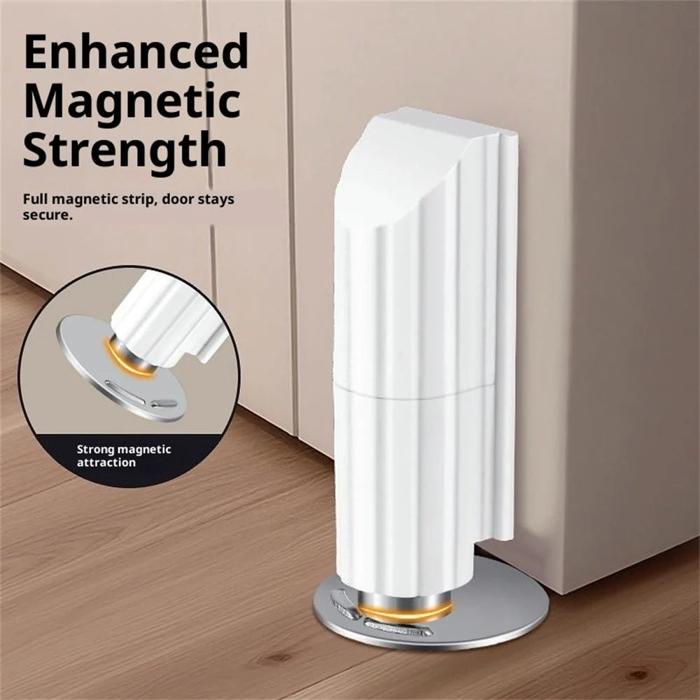 Invisible Magnetic Door Stopper for Bathroom Glass Door Ultra Thin No Drill Door Holder - White - 3