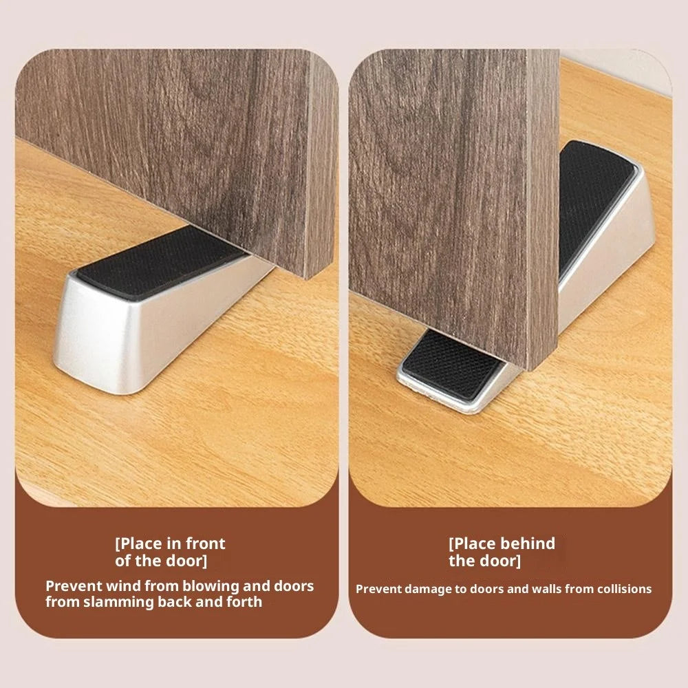 No Drilling Door Stopper for Home Hotel Door Stop Noise Reduction Anti Collision Door Wedge - Grey - 3