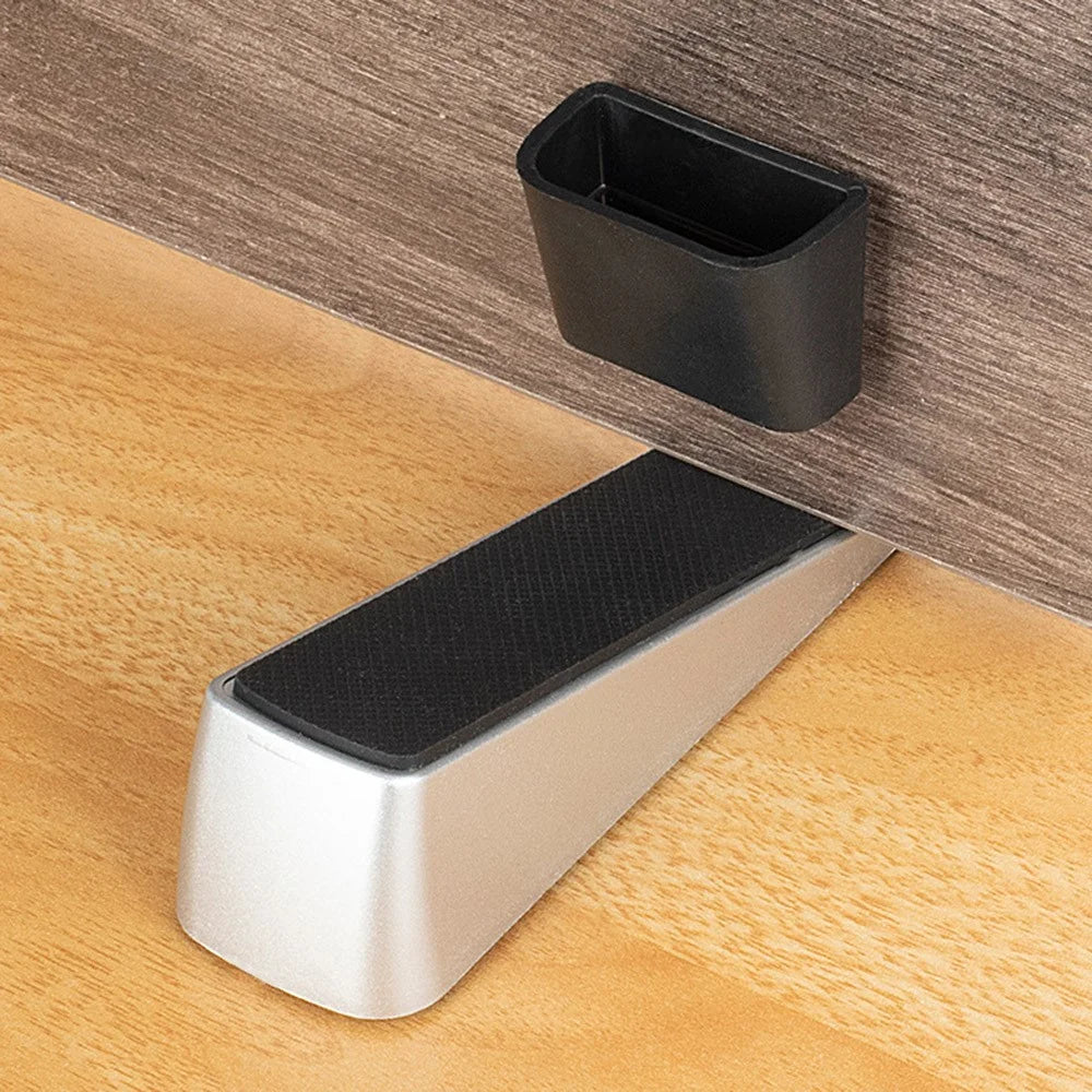 No Drilling Door Stopper for Home Hotel Door Stop Noise Reduction Anti Collision Door Wedge - Grey - 5