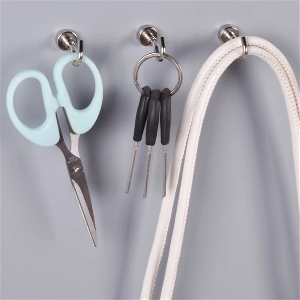 No Drilling Magnetic Hooks Hard Magnetic Hangers for Home Kitchen, Refrigerator, Office - 2