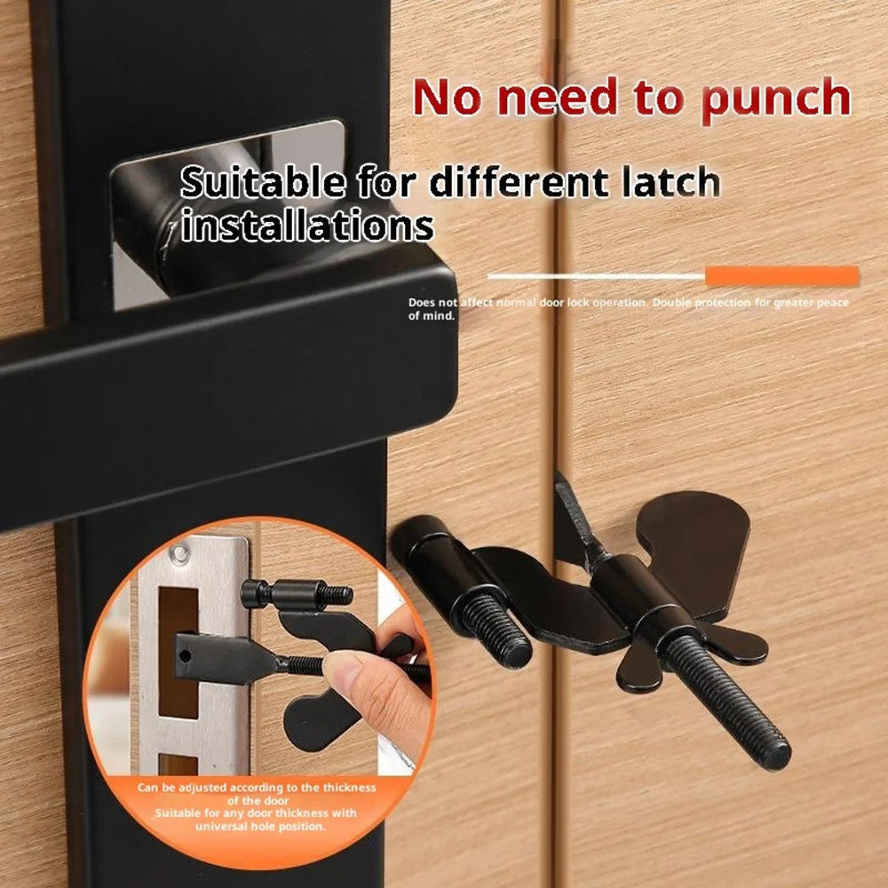 Adjustable Door Stopper for Hotel Rental Security Manganese Steel Safety Lock Door Wedge - 4