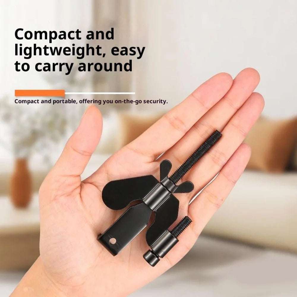 Adjustable Door Stopper for Hotel Rental Security Manganese Steel Safety Lock Door Wedge - 6