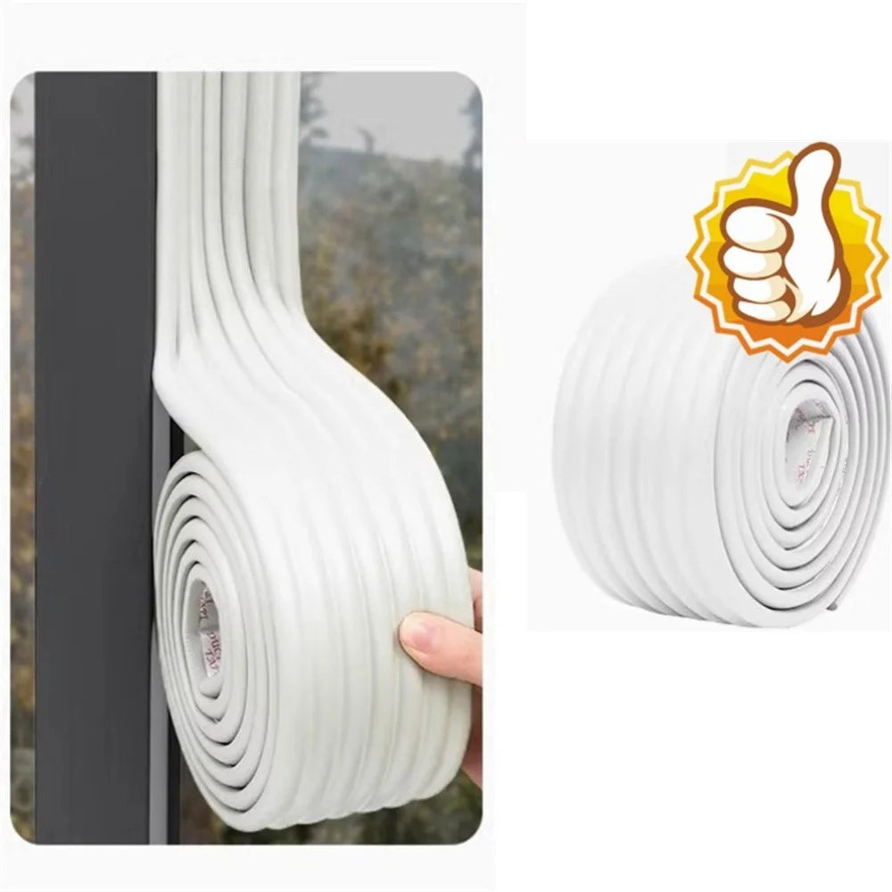 Window Sealing Strip Weather Stripping Tape Draft Stopper Insulation Self-Adhesive for Door / Window Gaps - White - 1