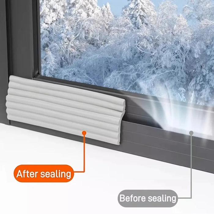 Window Sealing Strip Weather Stripping Tape Draft Stopper Insulation Self-Adhesive for Door / Window Gaps - White - 4