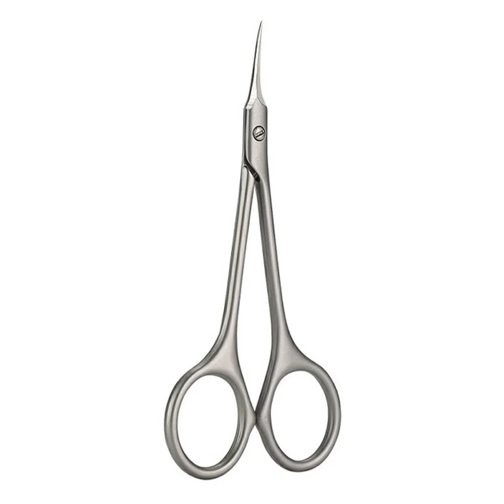 Curved Tip Cuticle Scissors for Nail Care Precision Trimming Manicure Tool Stainless Steel - Silver - 1