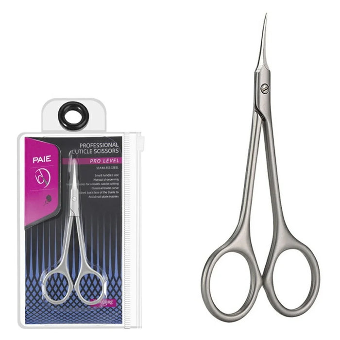 Curved Tip Cuticle Scissors for Nail Care Precision Trimming Manicure Tool Stainless Steel - Silver - 6