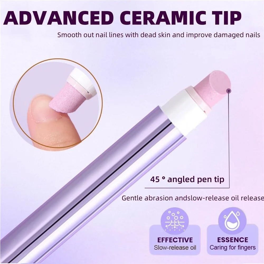 Nail Care Pen Cuticle Remover Hangnail Repair Tool Damaged Nail Treatment File Nourishing Oil for Nail Edge Moisturizing - 4