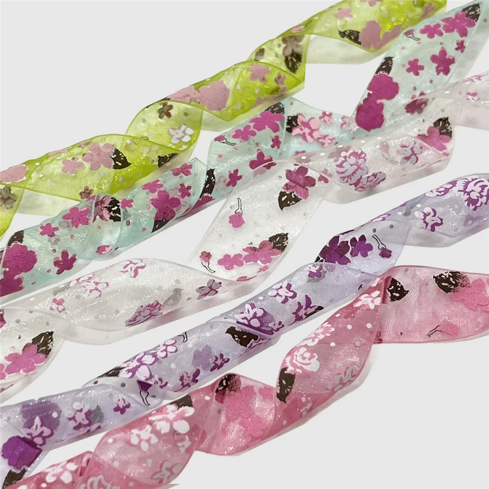 120cm Floral Print Transparent Organza Shoelaces for Sneakers  /  Casual Shoes  /  Athletic Shoes - Light Pink - 5