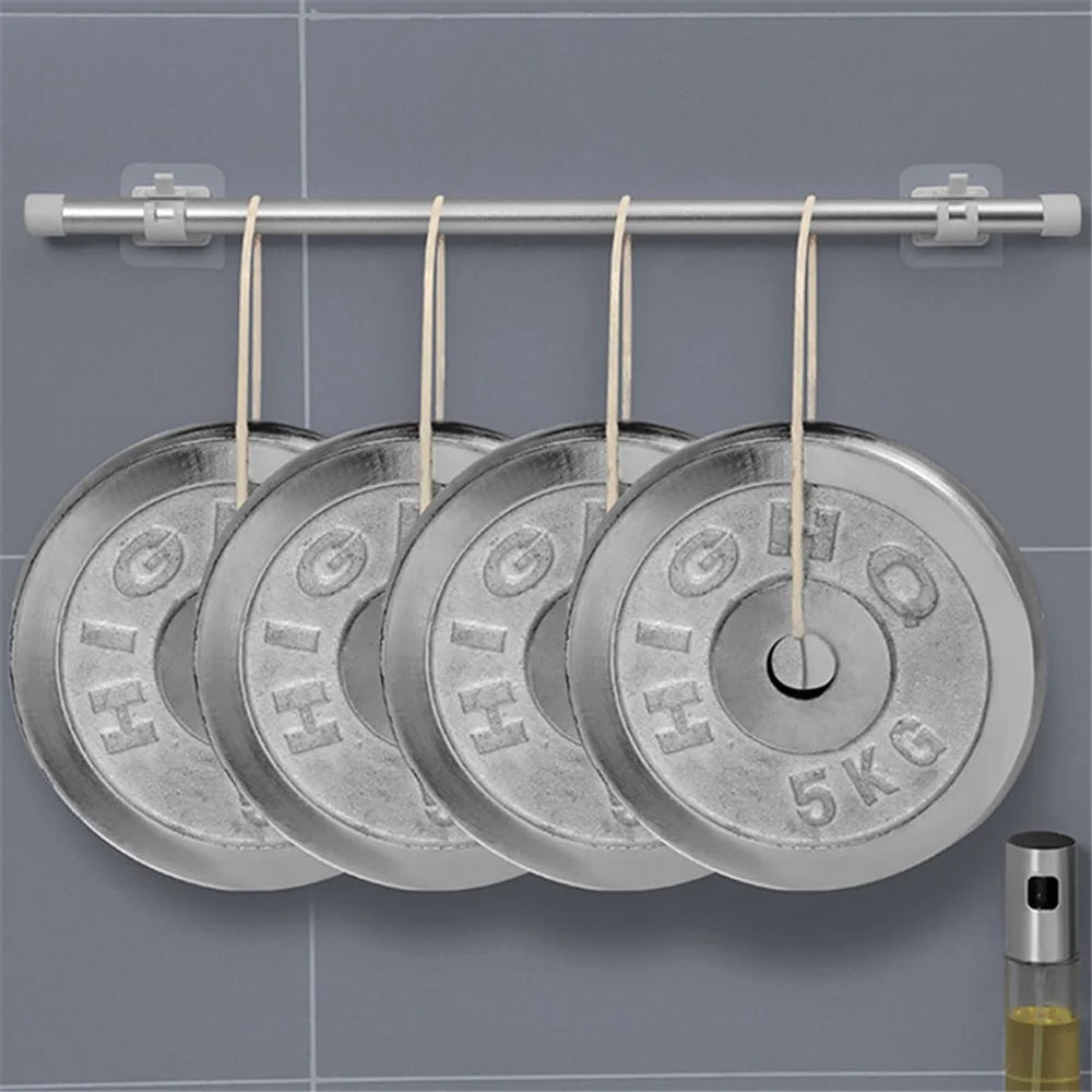 2PCS Curtain Towel Rod Holder No Drill Self-Adhesive Holder Hook Fixing Hook Hanging Bracket - Transparent - 7