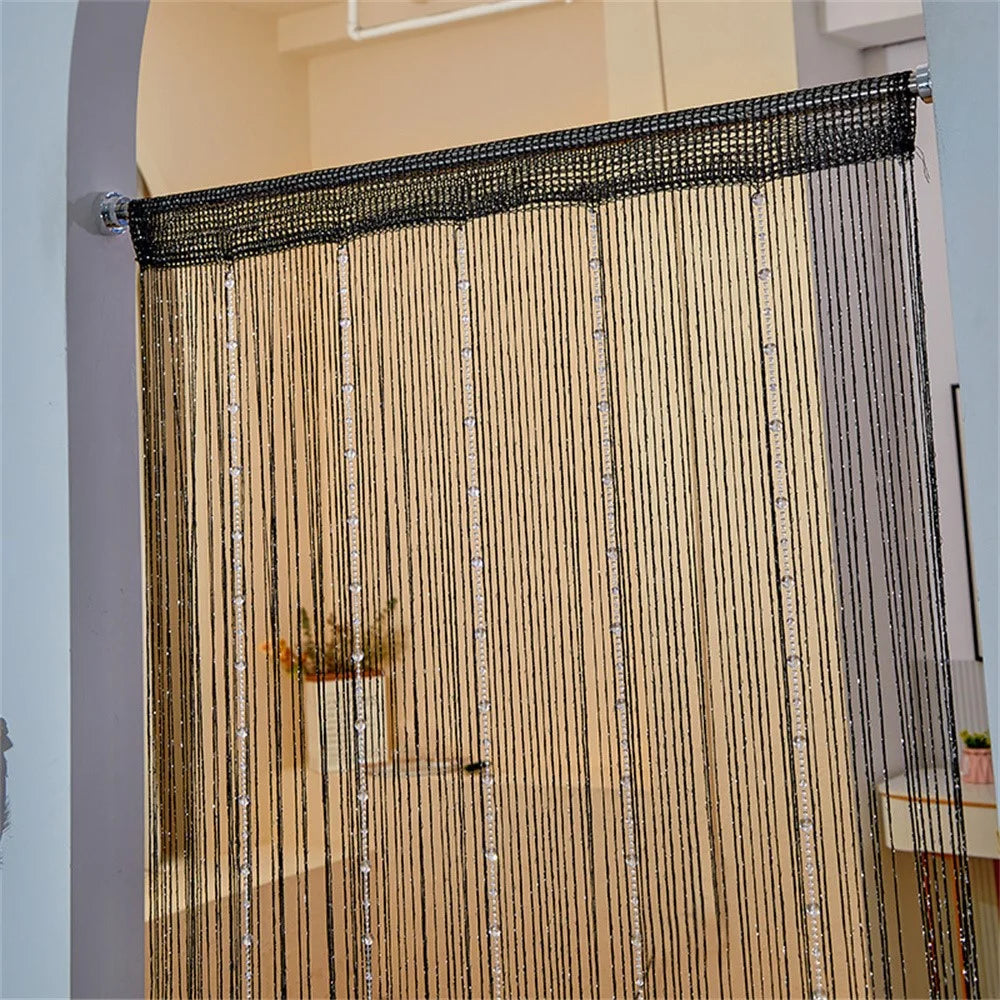 100 x 200cm Crystal Bead Curtain for Bedroom Living Room Decorative Tassel Doorway Divider - White - 7