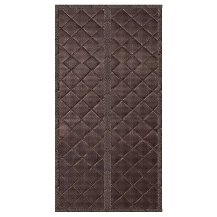 90 x 210cm Winter Thermal Insulated Magnetic Door Curtain No Drilling Rhombus Texture Windproof Doorway Screen - Coffee - Coffee - 2