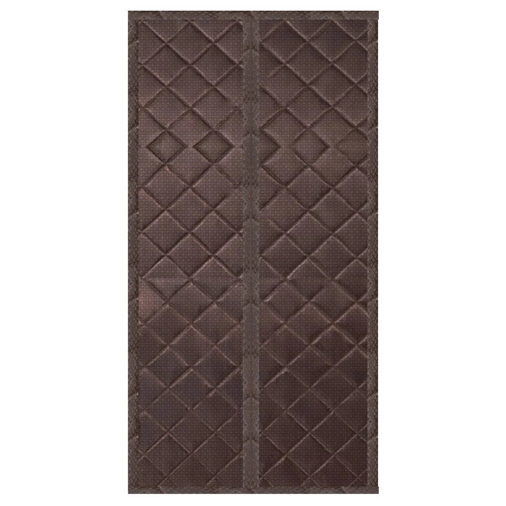 120 x 210cm Winter Thermal Insulated Magnetic Door Curtain No Drilling Rhombus Texture Windproof Doorway Screen - Coffee - Coffee - Coffee - Coffee - 2