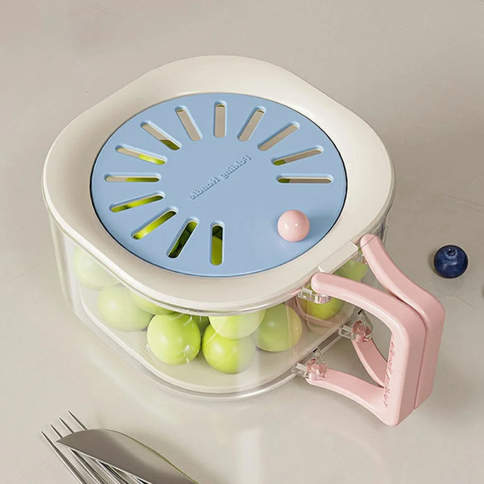 2 in 1 Drainage Tray Thickened Fruit Washing Basket Efficient Drainage Vegetable Washing Basket - Sky Blue - 1
