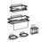 5Pcs / Set Carbon Steel Bathroom Storage Shelf Set Wall Mounted Washroom Organizer Set Punching Free - 1