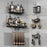 5Pcs / Set Carbon Steel Bathroom Storage Shelf Set Wall Mounted Washroom Organizer Set Punching Free - 7