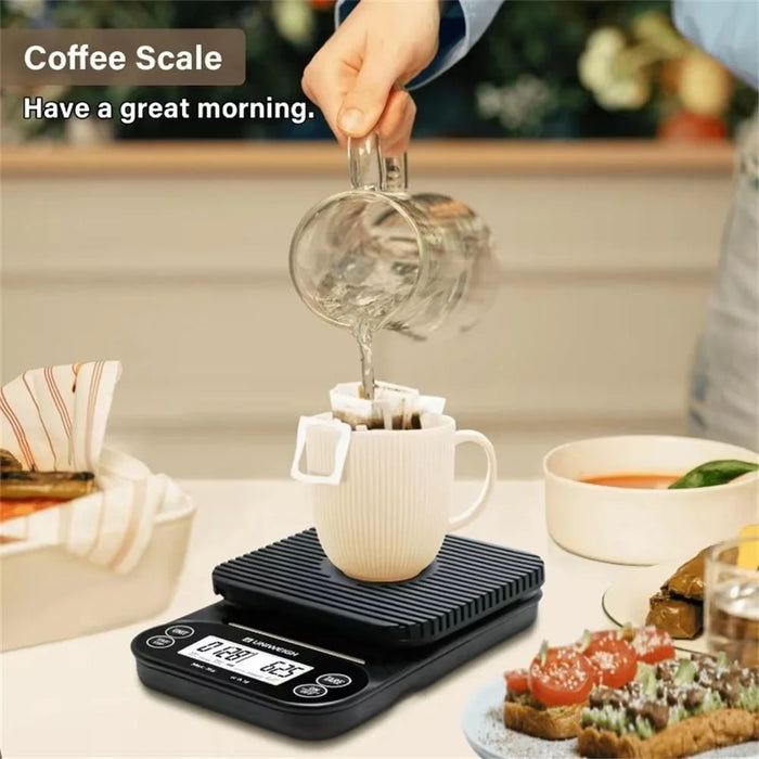 3kg Mini Electronic Scale High Precision 0.1g Digital Scale Clear LED Display Portable for Home Kitchen - Black - 2