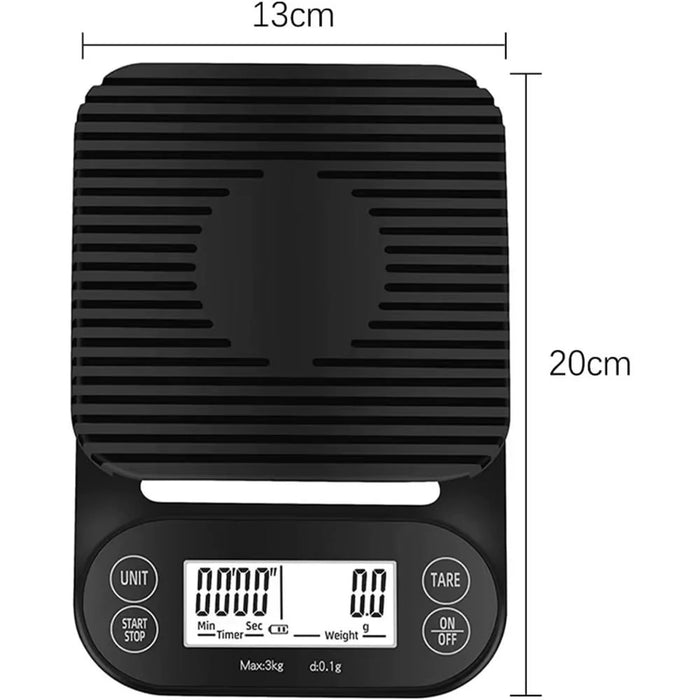 3kg Mini Electronic Scale High Precision 0.1g Digital Scale Clear LED Display Portable for Home Kitchen - Black - 7