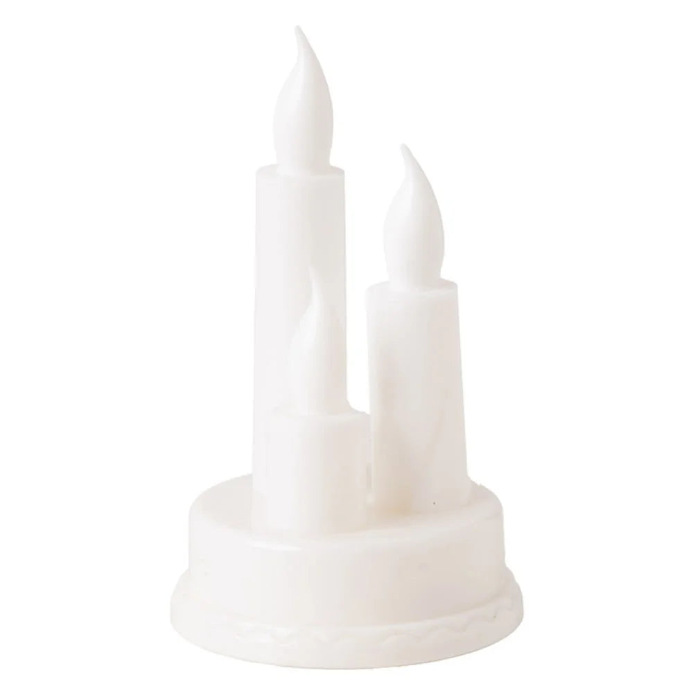 Electroplating LED Electronic Candle Light Rechargeable Flameless Candle Safe Convenient for Party Home Decor - White - 1