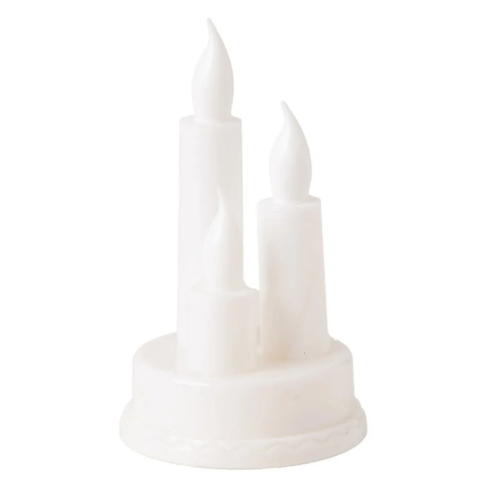 Electroplating LED Electronic Candle Light Rechargeable Flameless Candle Safe Convenient for Party Home Decor - White - 1