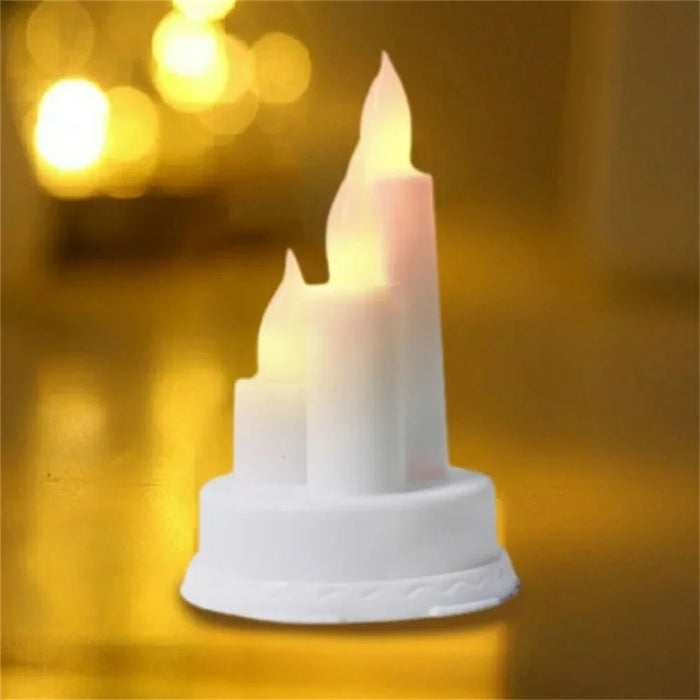Electroplating LED Electronic Candle Light Rechargeable Flameless Candle Safe Convenient for Party Home Decor - White - 2