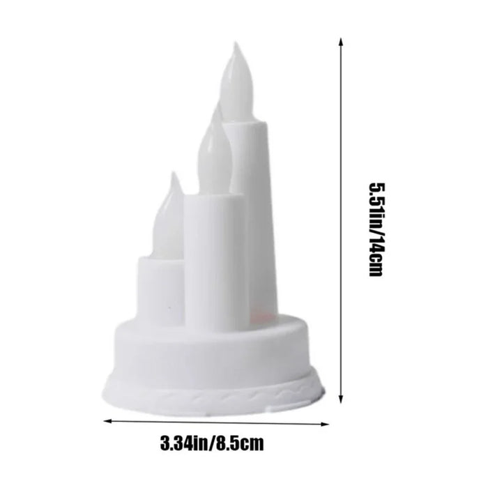 Electroplating LED Electronic Candle Light Rechargeable Flameless Candle Safe Convenient for Party Home Decor - White - 5