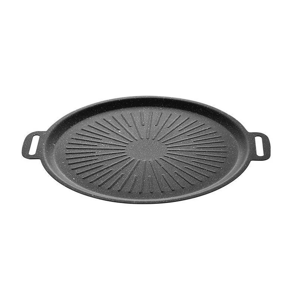 30cm Thickened Maifanite Non Stick Grill Pan Quick Heat Conduction Baking Tray Even Heat Distribution - Black - 1