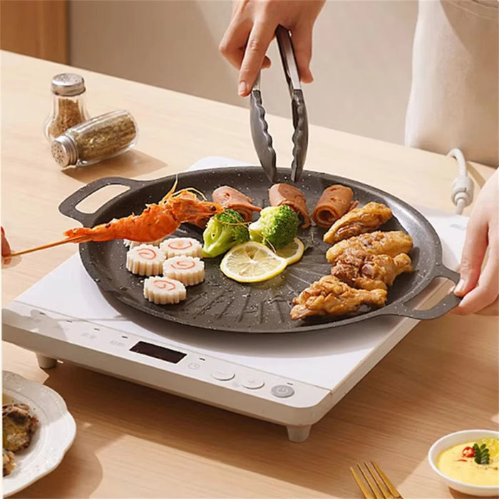 30cm Thickened Maifanite Non Stick Grill Pan Quick Heat Conduction Baking Tray Even Heat Distribution - Black - 2