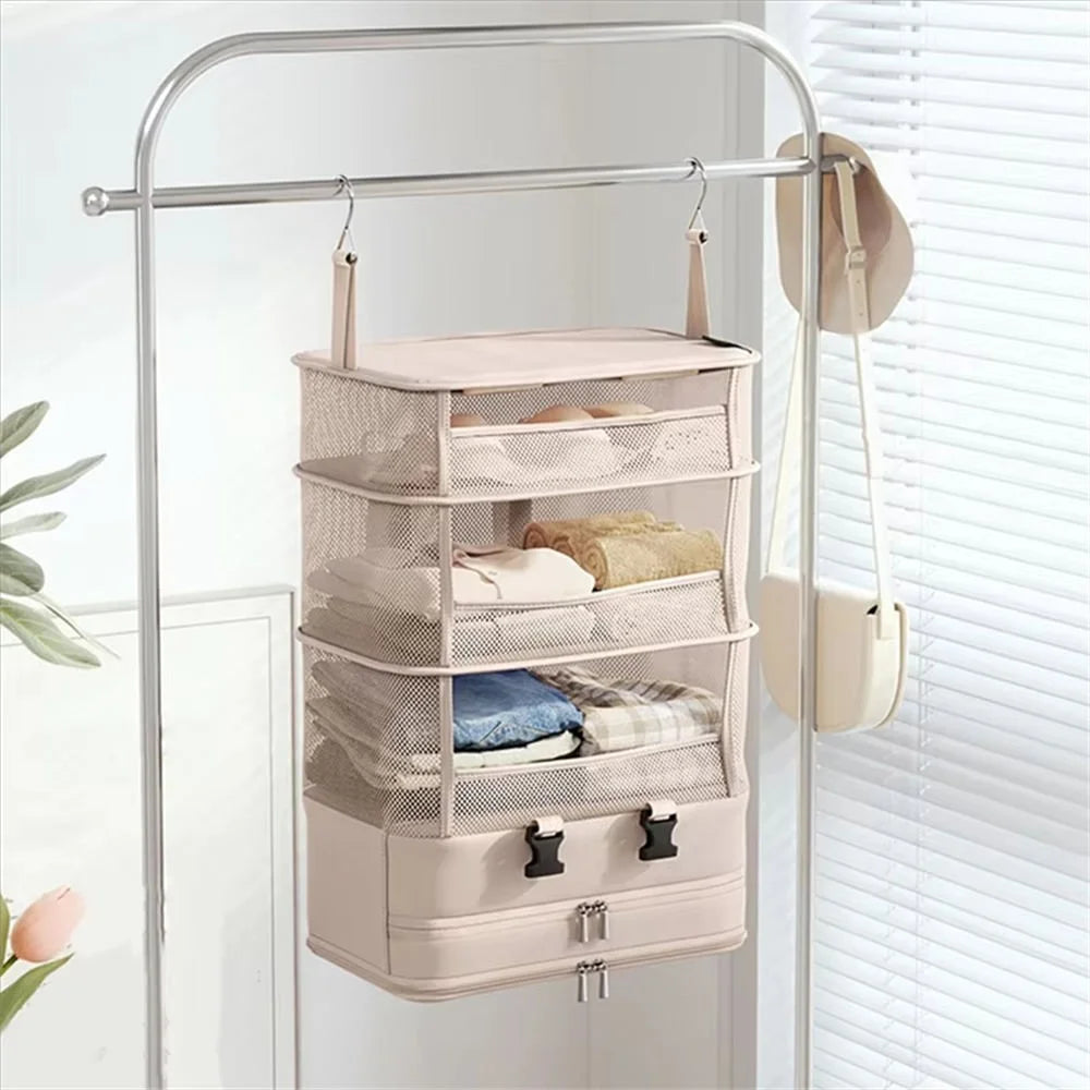 Polyester Hanging Bag 5 Layer Partition Storage Bag Large Capacity for Socks Shirts Jackets - 4