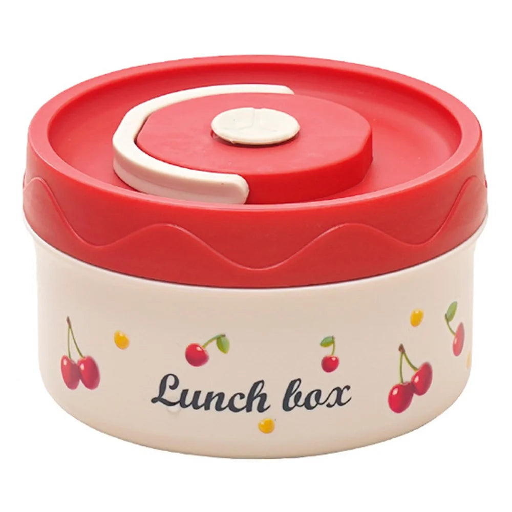 Cherry Pattern 316 Stainless Steel Lunch Box 440ML Portable Bento Container Microwave Safe for Students  /  Office Workers (No FDA) - 1