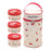 316 Stainless Steel Lunch Box Set with 600ML + 2Pcs 440ML + Insulated Bag Cherry Pattern Design for Students  /  Office Workers (No FDA) - 1