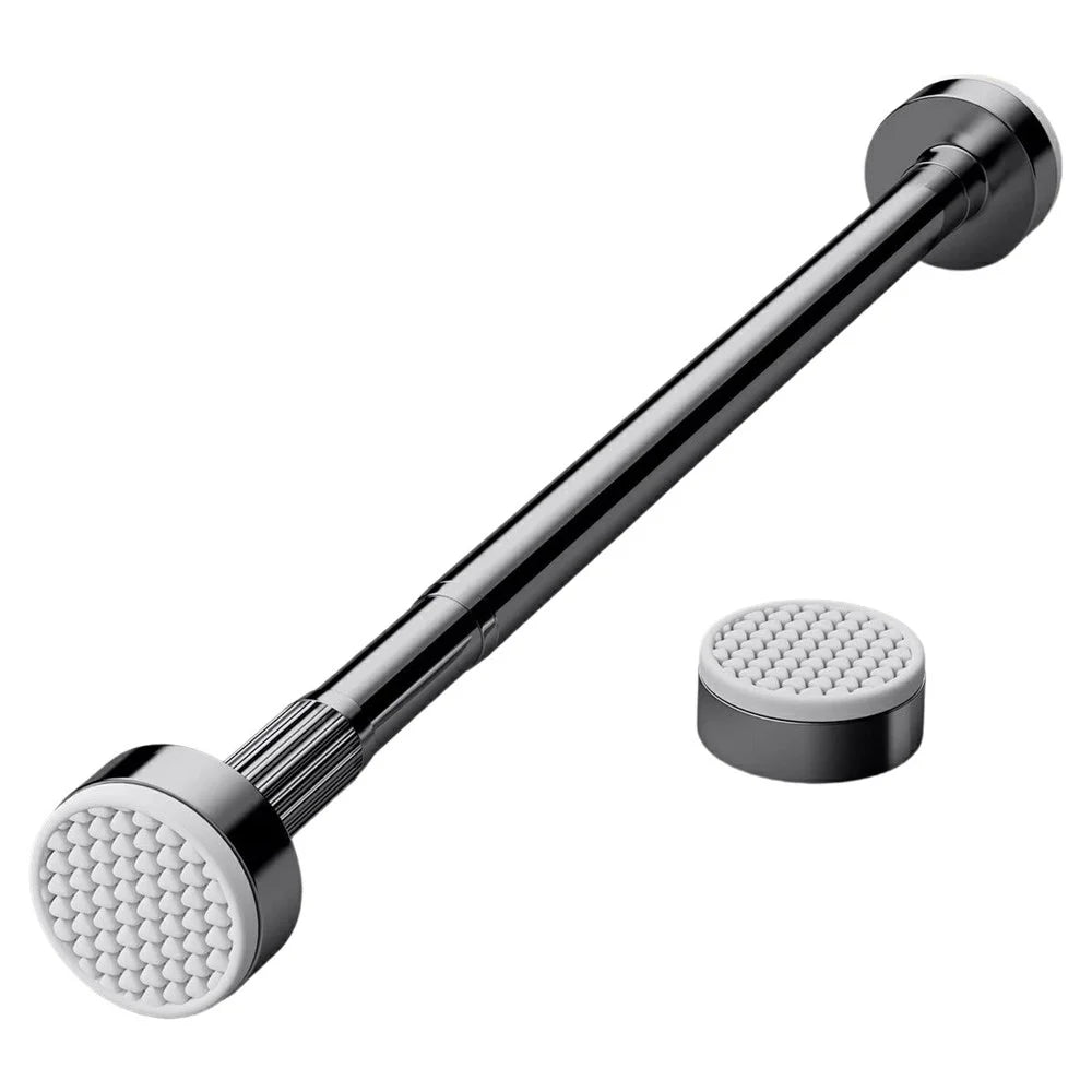27MM 1.1-1.9M Retractable Stainless Steel Curtain Rod Extendable Clothesline Pole for Bathroom  /  Balcony  /  Window - Original Color - 1